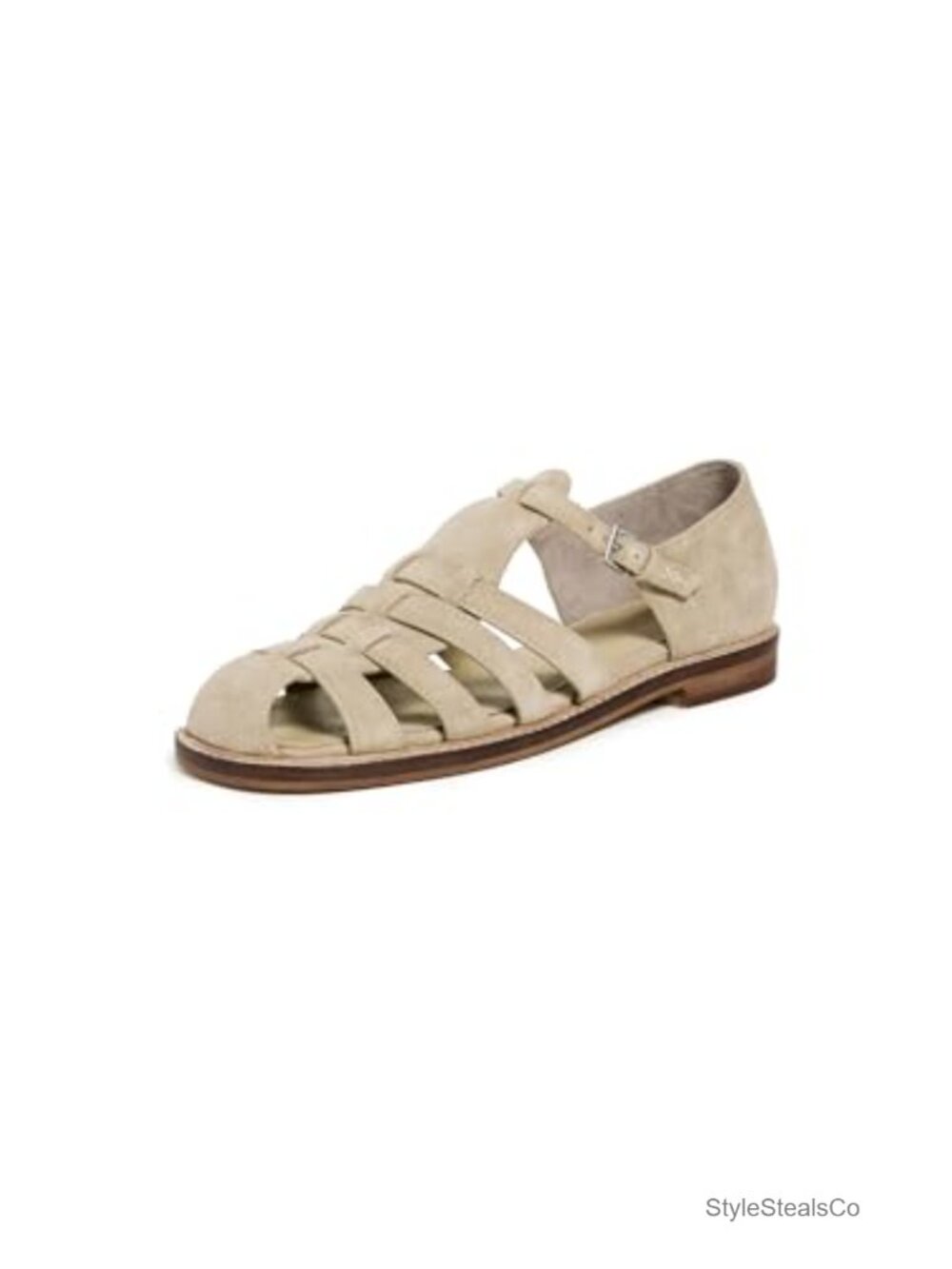 Suede Fisherman Sandals Adjustable Buckle Round Toe Casual Flat Sandals